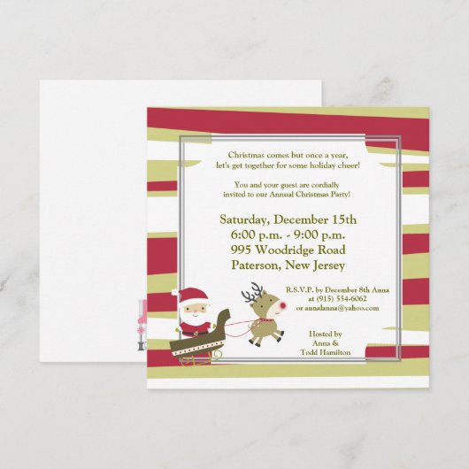 5x5 Santas Binnenkomst Kaart (Voorkant / Achterkant)