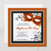 5x5 Sinaasappel Maskerade Masker 16 Verjaardag Uit Kaart (Voorkant / Achterkant)