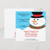 5x5 Snowy Snowman Uitnodiging (Voorkant / Achterkant)