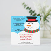 5x5 Snowy Snowman Uitnodiging (Staand voorkant)