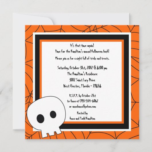5x5 Spooky Fun Halloween Feestuitnodiging Kaart (Voorkant)
