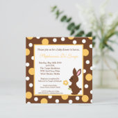 5x5 Spring Bunny Rabbit Baby shower Uitnodiging (Staand voorkant)