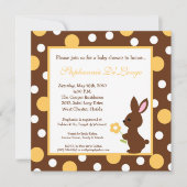 5x5 Spring Bunny Rabbit Baby shower Uitnodiging (Voorkant)