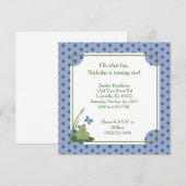 5x5 Sunny Pond Frog 1st Birthday Invitation Kaart (Voorkant / Achterkant)