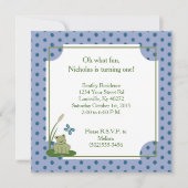 5x5 Sunny Pond Frog 1st Birthday Invitation Kaart (Voorkant)