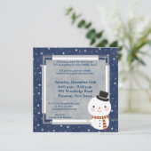 5x5 Top Hat Snowman Uitnodiging (Staand voorkant)