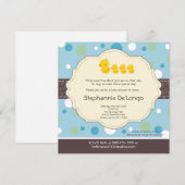 5x5 TRIPLET Boy Rubber Duck Baby shower Uitnodigin Kaart (Voorkant / Achterkant)