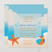 5x5 Tropical Beach Party Verjaardagsfeestje Uitnod Kaart (Voorkant / Achterkant)