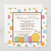 5x5 Uitnodiging tot Baby shower van de Werm van de (Voorkant / Achterkant)