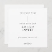 5x5 Vierkant Uitnodiging: Upload Je Eigen Kaart (Voorkant / Achterkant)