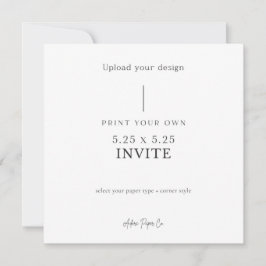 5x5 Vierkant Uitnodiging: Upload Je Eigen Kaart