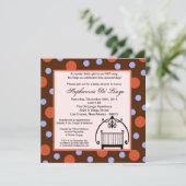 5x5 Wieg Cradle Baby Bed Baby shower Uitnodiging (Staand voorkant)