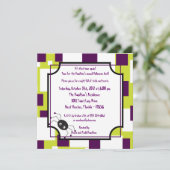 5x5 Witchy Ways Paarse Halloween Feestuitnodiging Kaart (Staand voorkant)