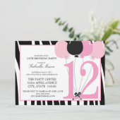 5x7 12e verjaardag Uitnodiging (Staand voorkant)