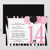 5x7 14e verjaardag Uitnodiging (Voorkant / Achterkant)