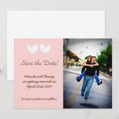 5x7 2 Liefdesvogels Foto Save the Date Aankondigin Kaart (Voorkant / Achterkant)