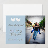 5x7 2 Tortelduifjes Foto sparen de Aankondiging va (Voorkant / Achterkant)