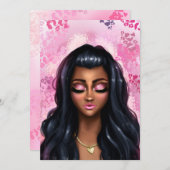 5x7 2-zijdige roze wimpers Babe TN Dashboard Kaart (Voorkant / Achterkant)