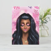 5x7 2-zijdige roze wimpers Babe TN Dashboard Kaart (Staand voorkant)