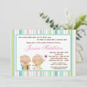 5x7 2E Girls Baby shower Invitation Kaart (Staand voorkant)