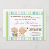 5x7 2E Girls Baby shower Invitation Kaart (Voorkant / Achterkant)