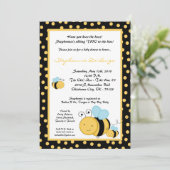 5x7 2IN Honey Bumble Bee Baby shower Invitation Kaart (Staand voorkant)
