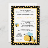 5x7 2IN Honey Bumble Bee Baby shower Invitation Kaart (Voorkant / Achterkant)