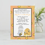 5x7 2IN Honey Bumble Bee Baby shower Invitation Kaart (Staand voorkant)