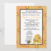 5x7 2IN Honey Bumble Bee Baby shower Invitation Kaart (Voorkant / Achterkant)