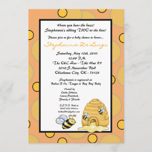 5x7 2IN Honey Bumble Bee Baby shower Invitation Kaart