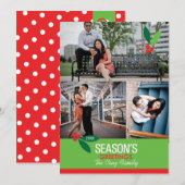 5x7 3 Foto Holly Ontwerp Plat Kaart (Voorkant / Achterkant)