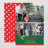 5x7 4 foto kerst ontwerp plat kaart (Voorkant / Achterkant)