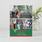 5x7 4 foto kerst ontwerp plat kaart (Staand voorkant)