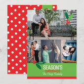 5x7 4 Foto Kerstmis Ontwerp Plat Kaart (Voorkant / Achterkant)