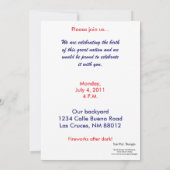 5x7 4th van juli Feestuitnodiging Kaart (Achterkant)