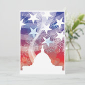 5x7 4th van juli Feestuitnodiging Kaart (Staand voorkant)