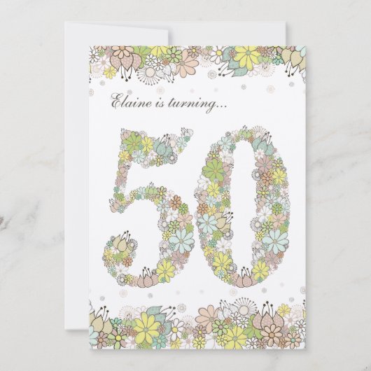5x7 50e verjaardag van de natuurlijke bloei-uitnod kaart (Voorkant)