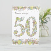 5x7 50e verjaardag van de natuurlijke bloei-uitnod kaart (Staand voorkant)