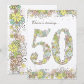 5x7 50e verjaardag van de natuurlijke bloei-uitnod kaart (Voorkant / Achterkant)
