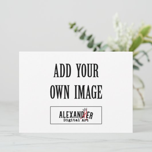 5x7" A7 Horizontale platte uitnodiging (Staand voorkant)