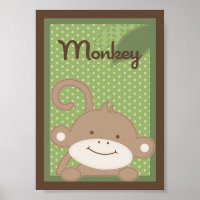 5x7 "aap"-Oerwoud Safari Baby Bedding Wall Art