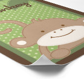 5x7 "aap"-Oerwoud Safari Baby Bedding Wall Art Poster (Hoek)