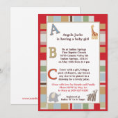 5x7 ABC Alphabet Soup Striped Baby shower Kaart (Voorkant / Achterkant)