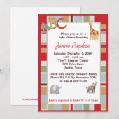 5x7 ABC Alphabet Soup Striped Baby shower Kaart (Voorkant / Achterkant)