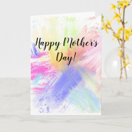 5x7 Abstracte Moederdag Kaart (Gele Bloem)