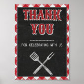 5x7 achtertuin BBQ Birthday Bedankt voor het Tabel Poster (Voorkant)