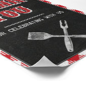 5x7 achtertuin BBQ Birthday Bedankt voor het Tabel Poster (Hoek)