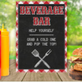 5x7 Achterwerf BBQ Birthday Beverage Bar Teken Poster