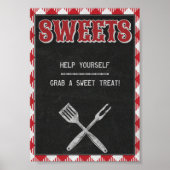 5x7 Achterwerf BBQ Birthday Sweet Trestabel Sign Poster (Voorkant)