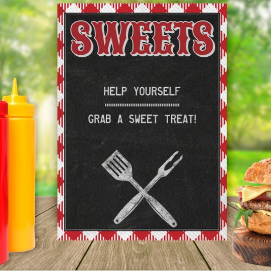 5x7 Achterwerf BBQ Birthday Sweet Trestabel Sign Poster